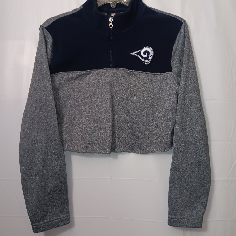 NFL LOS ANGELES RAMS CROP QUARTER ZIP LIGHTWEIGHT SWEATER